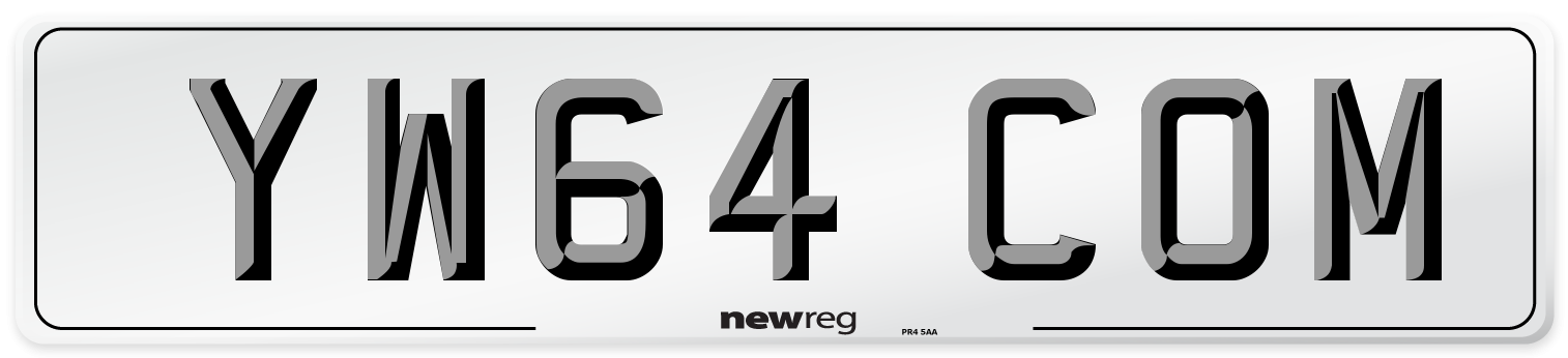 YW64 COM Number Plate from New Reg
